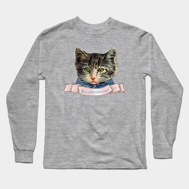 Vintage Kitty Cat Long Sleeve T-Shirt by Valya